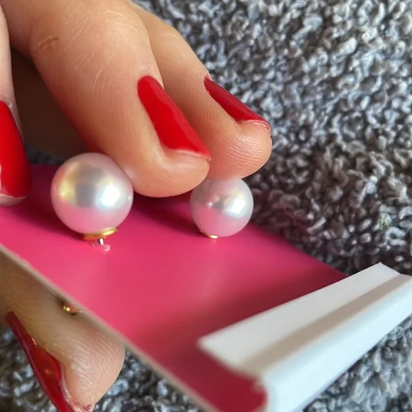 Kate Spade Hummingbird and Pearl Double Sided Earrings - Picture 5 of 6